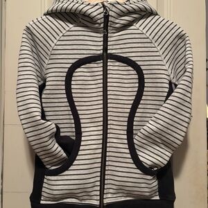 Striped Lululemon Scuba Hoodie - Black and White